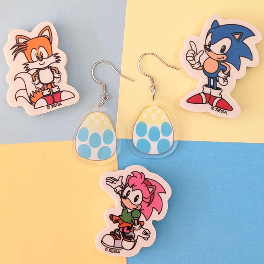 Sonic The Hedgehog Baby Chao Acrylic Earrings
