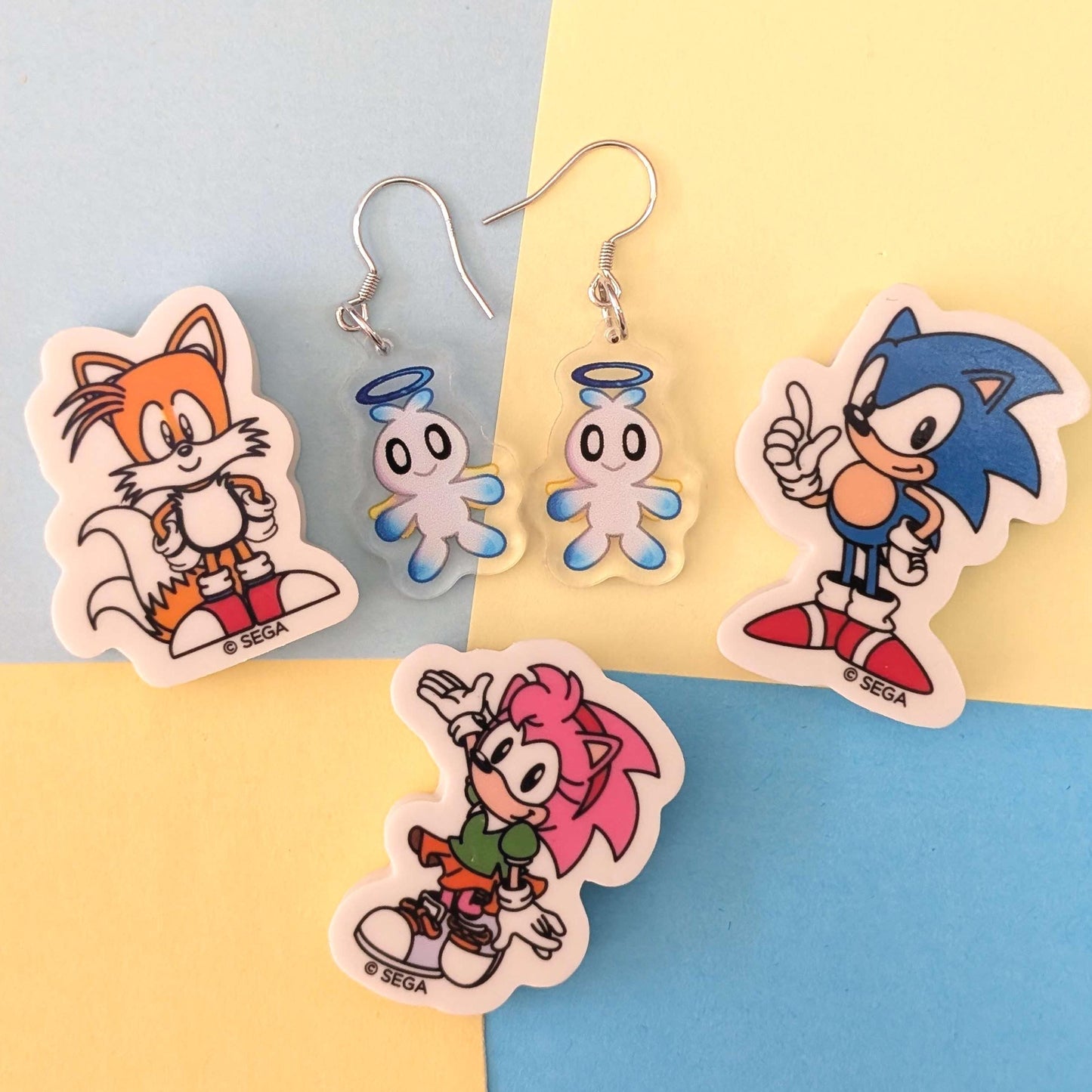 Sonic The Hedgehog Baby Chao Acrylic Earrings