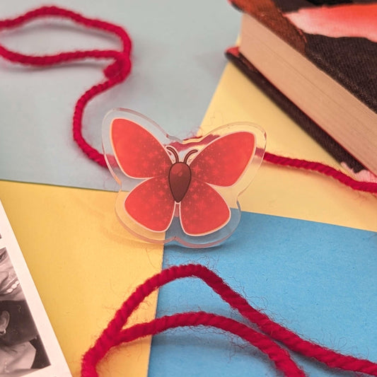 Crimson Butterfly Acrylic Pin