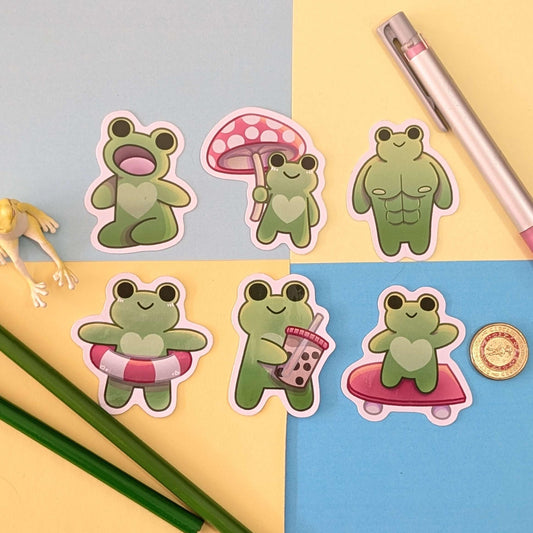 Cute Frogs Day Out Stickers INDIVIDUAL STICKERS