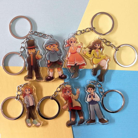 Professor Layton Keyring Collection INDIVIDUAL KEYRINGS
