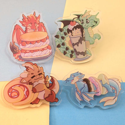 Sweet Dessert Dragon Acrylic Pins COMPLETE COLLECTION
