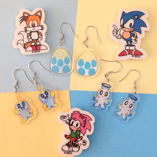 Sonic The Hedgehog Baby Chao Acrylic Earrings