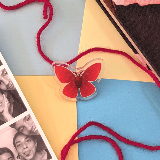Crimson Butterfly Acrylic Pin